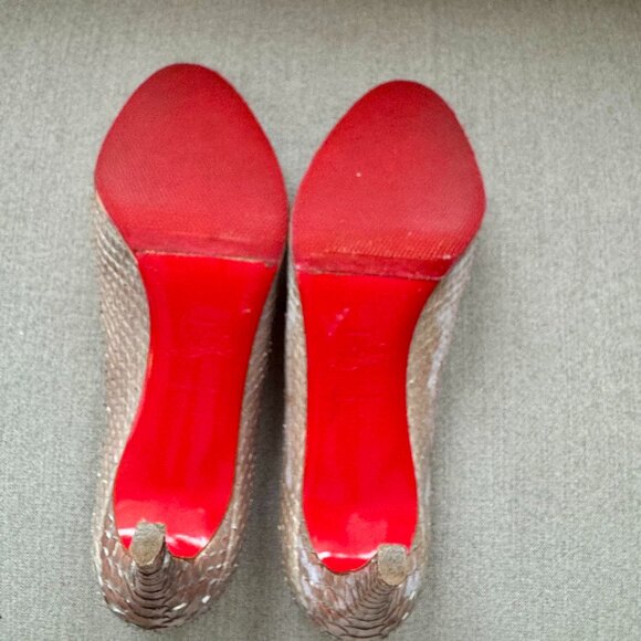 Christian Louboutin Python‑Embossed Leather Pumps - Picture 2 of 4